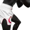 Fairtex BS1918 Enso Muay Thai Shorts - White in White — studio shot