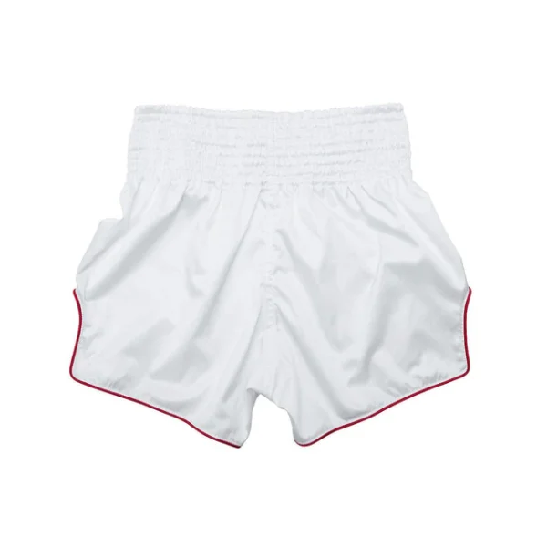 Fairtex BS1918 Enso Muay Thai Shorts - White in White — flat lay