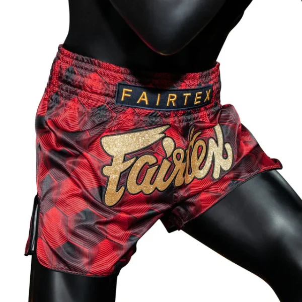 Fairtex Bs1919 Rodtang Muay Thai Shorts Red 2 Fairtex BS1919 Rodtang Muay Thai Shorts - Red in Red — sleeve detail
