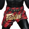 Fairtex Bs1919 Rodtang Muay Thai Shorts Red 3 Fairtex BS1919 Rodtang Muay Thai Shorts - Red in Red — flat lay