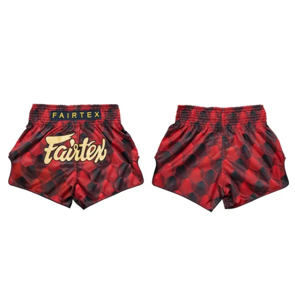 Fairtex Bs1919 Rodtang Muay Thai Shorts Red 4 Fairtex BS1919 Rodtang Muay Thai Shorts - Red in Red — waistband detail