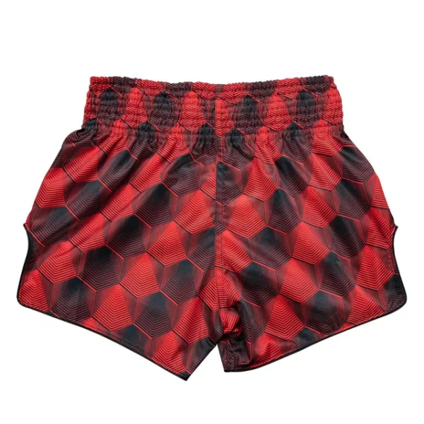 Fairtex Bs1919 Rodtang Muay Thai Shorts Red 5 Fairtex BS1919 Rodtang Muay Thai Shorts - Red in Red — flat lay