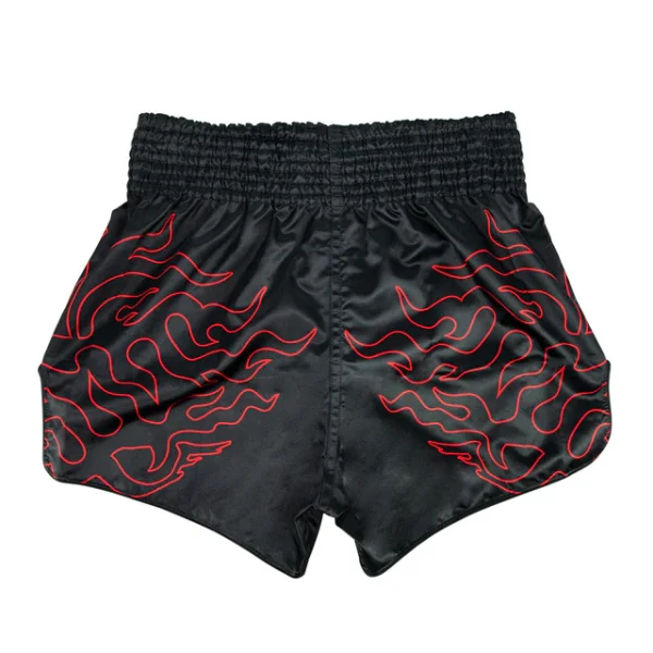 Fairtex BS1920 Lava Muay Thai Shorts - Black/Red in Black/Red — logo close‑up