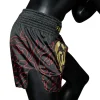 Fairtex BS1920 Lava Muay Thai Shorts - Black/Red in Black/Red — logo close‑up