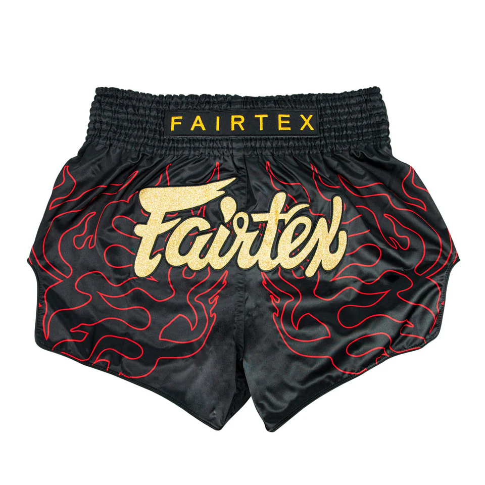 Fairtex BS1920 Lava Muay Thai Shorts in Black/Red - product image