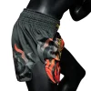 Fairtex BS1921 Volcano Muay Thai Shorts - Black/Red in Black/Red — graphic close‑up