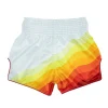 Fairtex BS1932 Spectrum Muay Thai Shorts - White/Orange in White/Orange — folded layout
