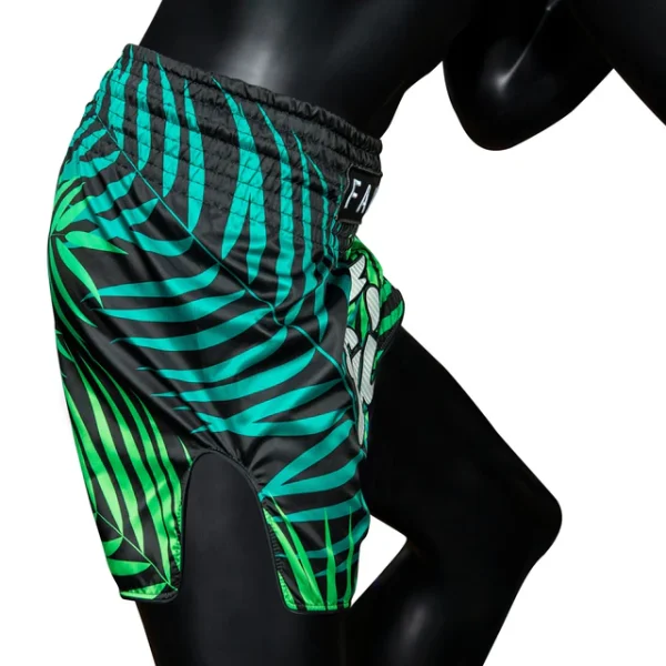 Fairtex Deep Forrest Muay Thai Shorts - Green in Green — back view