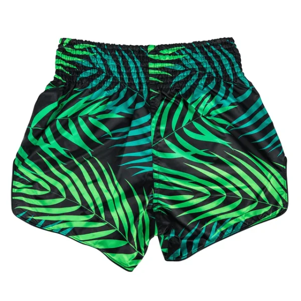 Fairtex Deep Forrest Muay Thai Shorts - Green in Green — logo close‑up