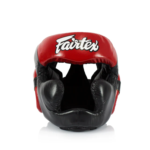 Fairtex Diagonal Vision Sparring Head Guard HG13 in Black/Red - product image