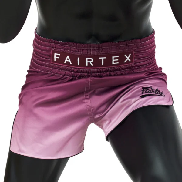 Fairtex Fade Muay Thai Shorts - Maroon in Maroon — front angle