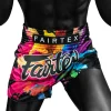 Fairtex Funky Soul Muay Thai Shorts - Black in Black — logo close‑up