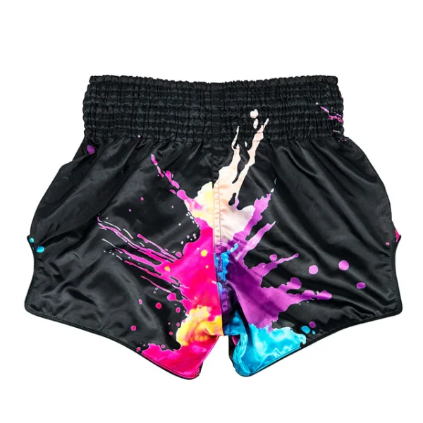 Fairtex Funky Soul Muay Thai Shorts - Black in Black — logo close‑up