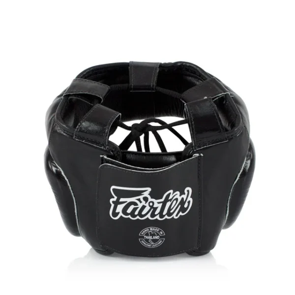 Fairtex Head Guard Head Gear HG3 - Black in Black — rear print