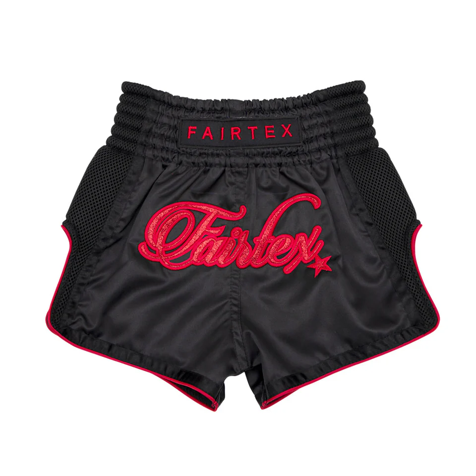 Fairtex Kids Muay Thai Shorts Midnight BSK2104 in Black/Red - product image