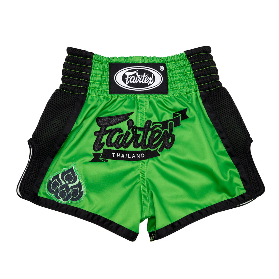 Fairtex Kids Muay Thai Shorts Siam BSK2106 in Green/Black - product image