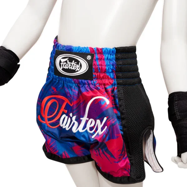 Fairtex Kids Muay Thai Shorts Summer Bsk2102 Blue Pink 1 Fairtex Kids Muay Thai Shorts Summer BSK2102 - Blue/Pink in Blue/Pink — sleeve detail