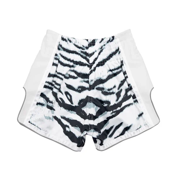 Fairtex Kids Muay Thai Shorts Tiger Bsk2103 White 3 Fairtex Kids Muay Thai Shorts Tiger BSK2103 - White in White — waistband detail