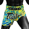 Fairtex Magma Muay Thai Shorts - Yellow/Blue in Yellow/Blue — front view
