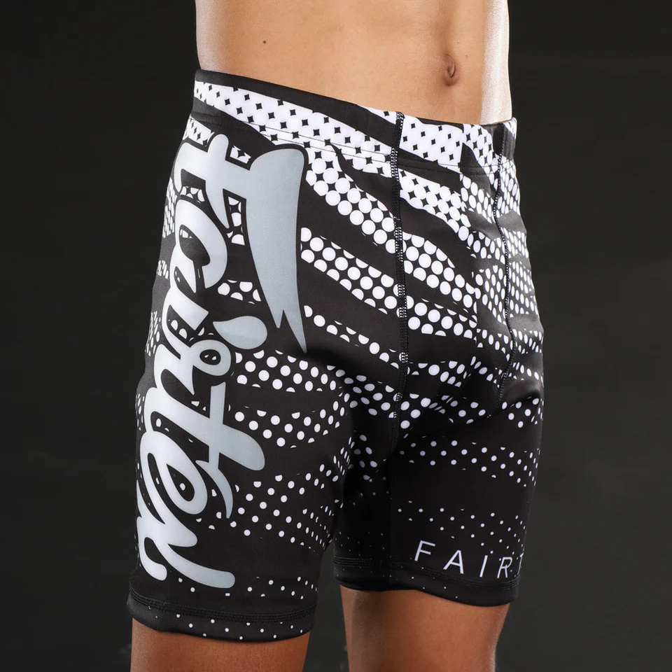 Fairtex Menâ€™s Vale Tudo Shorts CP10 in Black/White - product image