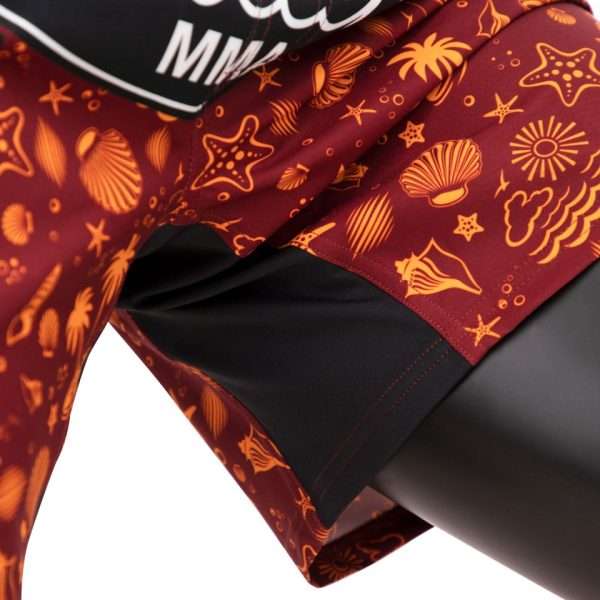 Fairtex MMA Board Shorts Breeze AB14 - Red in Red — on‑body look