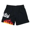 Fairtex MMA Board Shorts Burn AB12 - Black in Black — side profile