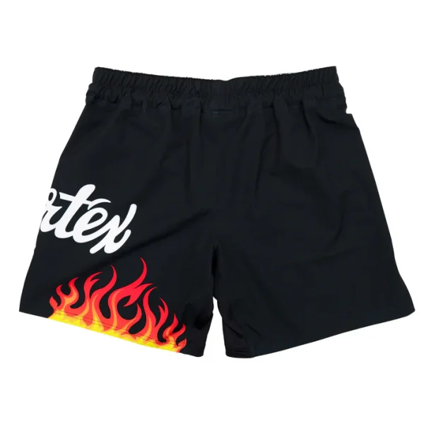 Fairtex MMA Board Shorts Burn AB12 - Black in Black — side profile