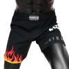 Fairtex MMA Board Shorts Burn AB12 - Black in Black — flat lay