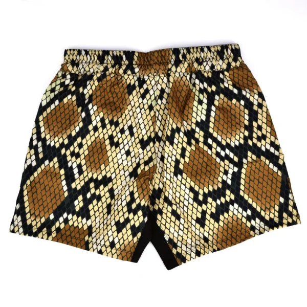 Fairtex MMA Board Shorts Snake Diamond Shell AB19 - Sand/Black in Sand/Black — folded layout