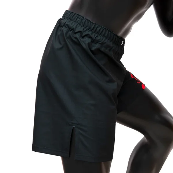 Fairtex MMA Board Shorts Wild AB13 - Black in Black — front angle