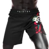 Fairtex MMA Board Shorts Wild AB13 - Black in Black — waistband detail