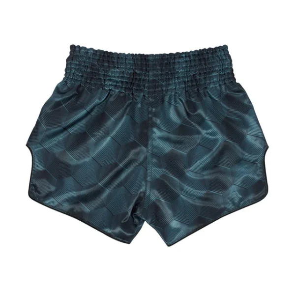 Fairtex Stealth Muay Thai Shorts - Blue in Blue — waistband detail