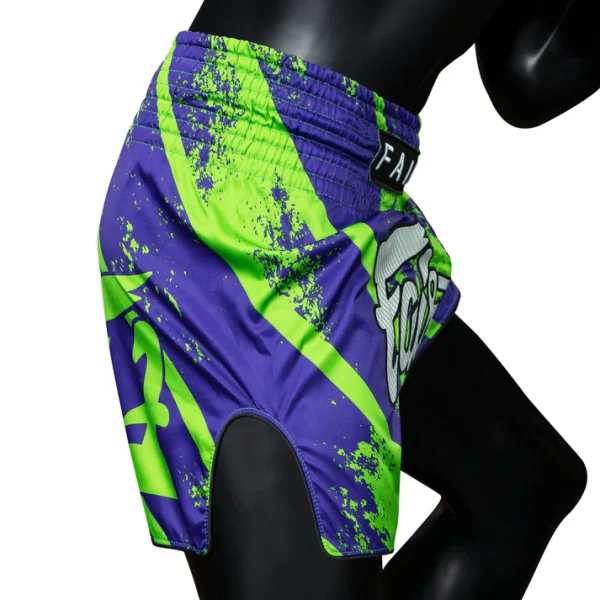 Fairtex Street King Muay Thai Shorts Green Blue 1 Fairtex Street King Muay Thai Shorts - Green/Blue in Green/Blue — back view