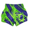 Fairtex Street King Muay Thai Shorts Green Blue 3 Fairtex Street King Muay Thai Shorts - Green/Blue in Green/Blue — studio shot