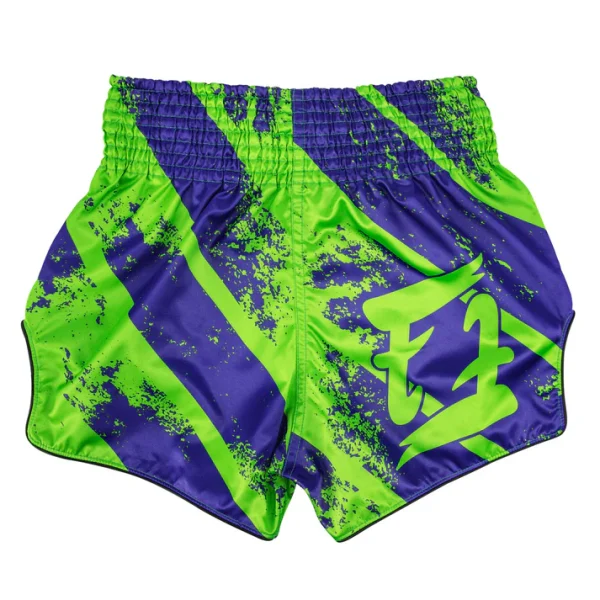 Fairtex Street King Muay Thai Shorts Green Blue 3 Fairtex Street King Muay Thai Shorts - Green/Blue in Green/Blue — studio shot