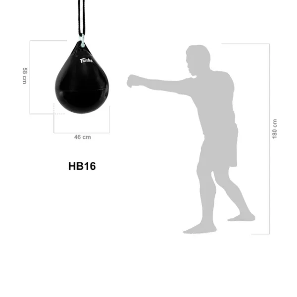 Fairtex Water Filled Heavy Bag HB16 - Black in Black — folded layout