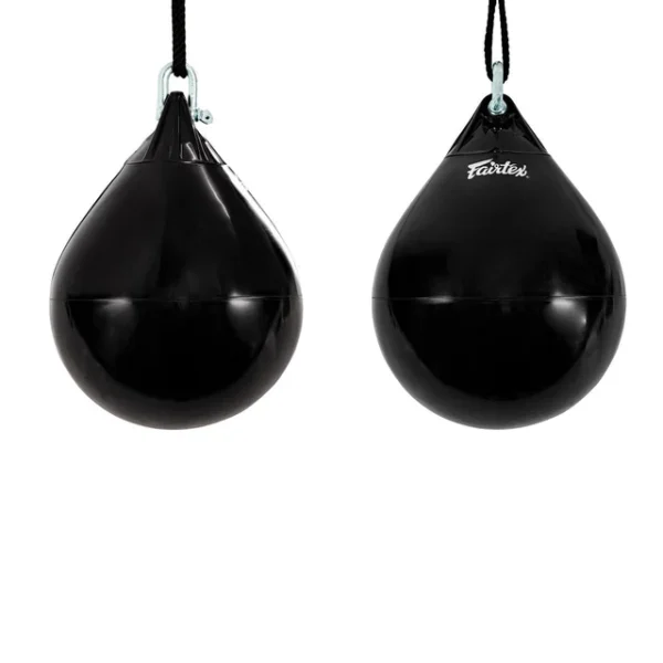 Fairtex Water Filled Heavy Bag HB16 - Black in Black — detail shot