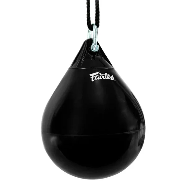 Fairtex Water Filled Heavy Bag HB16 - Black in Black — waistband detail