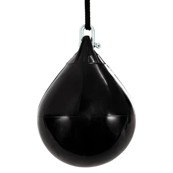 Fairtex Water Filled Heavy Bag HB16 - Black in Black — three‑quarter angle