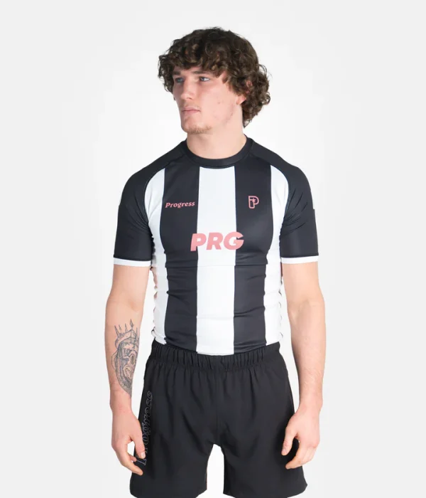 Progress Ranked Rash Guard 2025 - Black in Black — flat lay