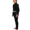 Tatami Kids Elements Superlite Bjj Gi Black 1 Tatami Kids Elements Superlite BJJ Gi - Black in Black — three‑quarter angle