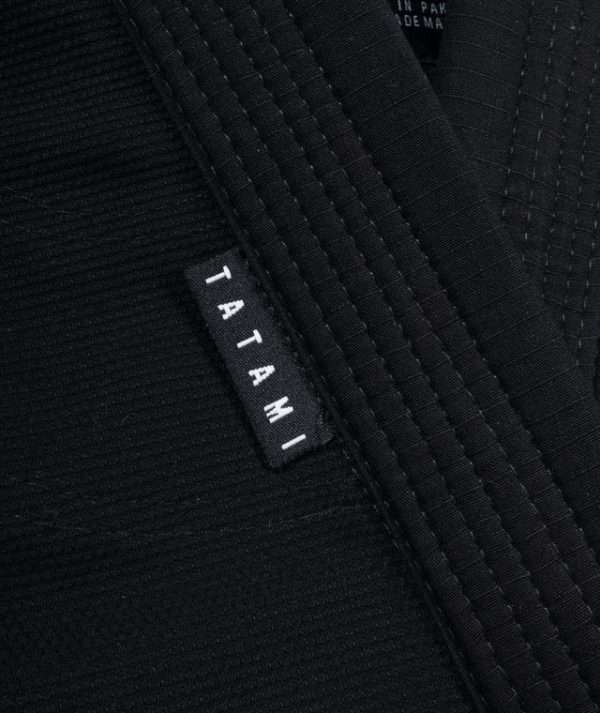 Tatami Kids Elements Superlite Bjj Gi Black 6 Tatami Kids Elements Superlite BJJ Gi - Black in Black — studio shot