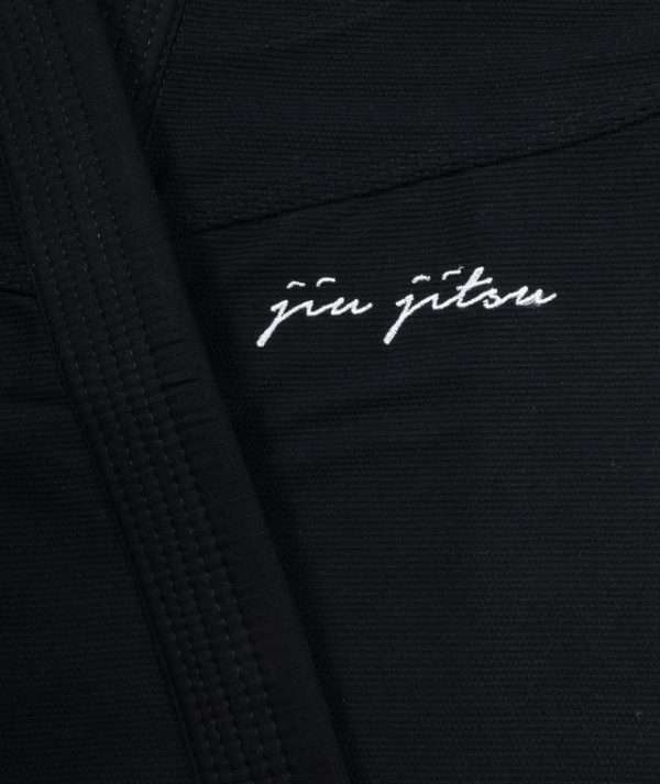 Tatami Kids Elements Superlite Bjj Gi Black 7 Tatami Kids Elements Superlite BJJ Gi - Black in Black — flat lay