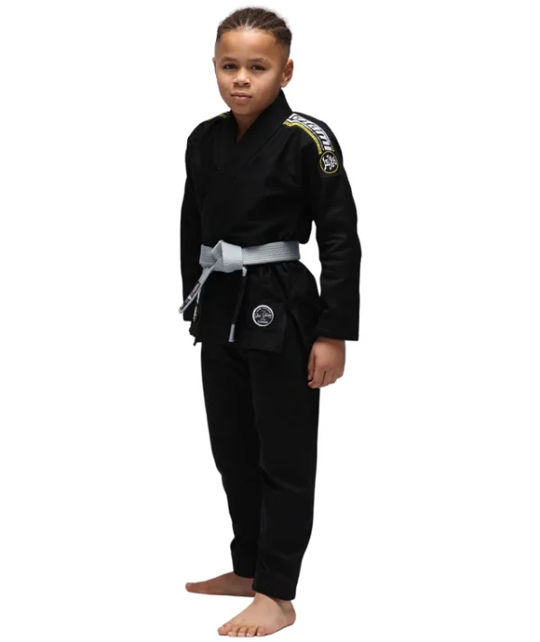 Tatami Kids Nova Absolute BJJ Gi - Black in Black — studio shot