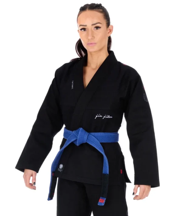 Tatami Ladies Elements Superlite BJJ Gi - Black in Black — sleeve detail