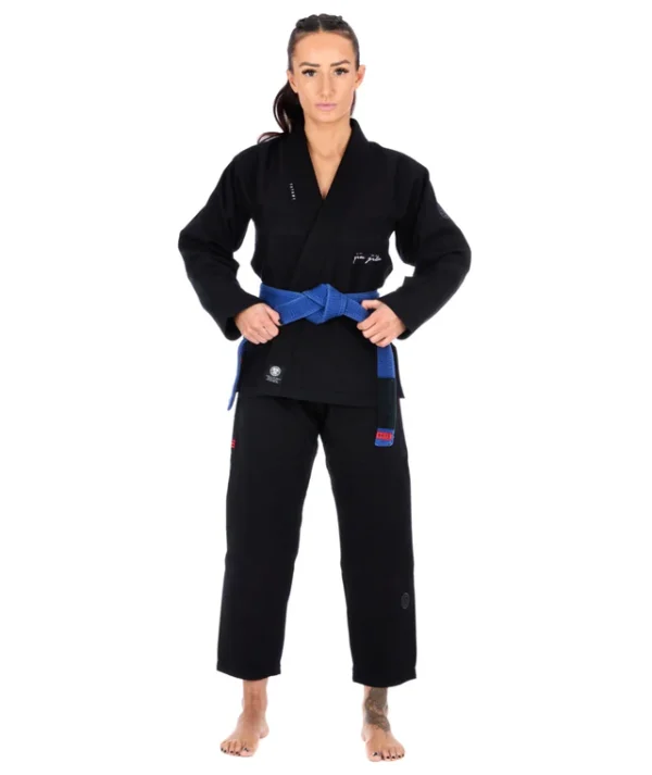Tatami Ladies Elements Superlite BJJ Gi - Black in Black — sleeve detail