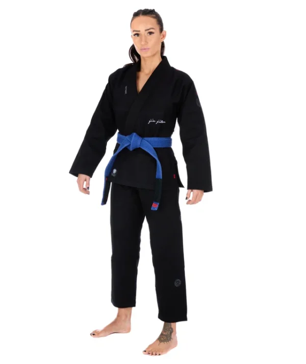 Tatami Ladies Elements Superlite BJJ Gi - Black in Black — rear print