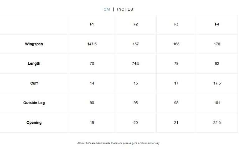 Size chart