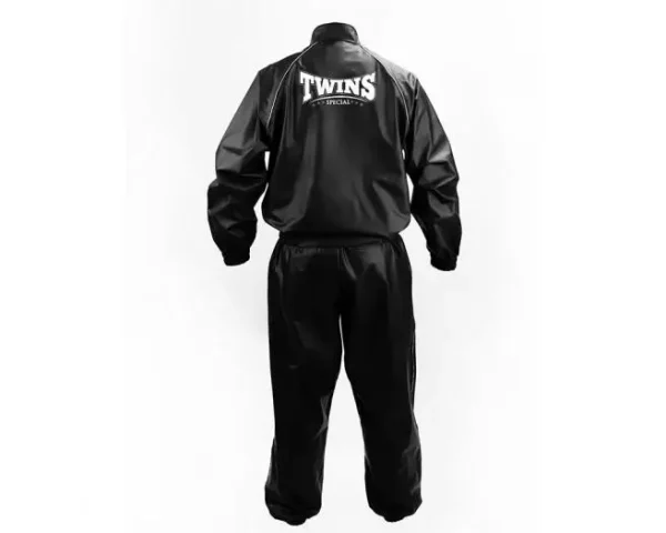 Twins Special Classic Vinyl Sweat Suit VSS1 - Black in Black — flat lay