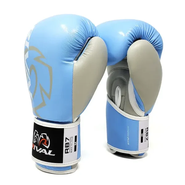 Rival RB7 Fitness Plus Bag Gloves - Baby Blue/Grey in Baby Blue/Grey — side profile